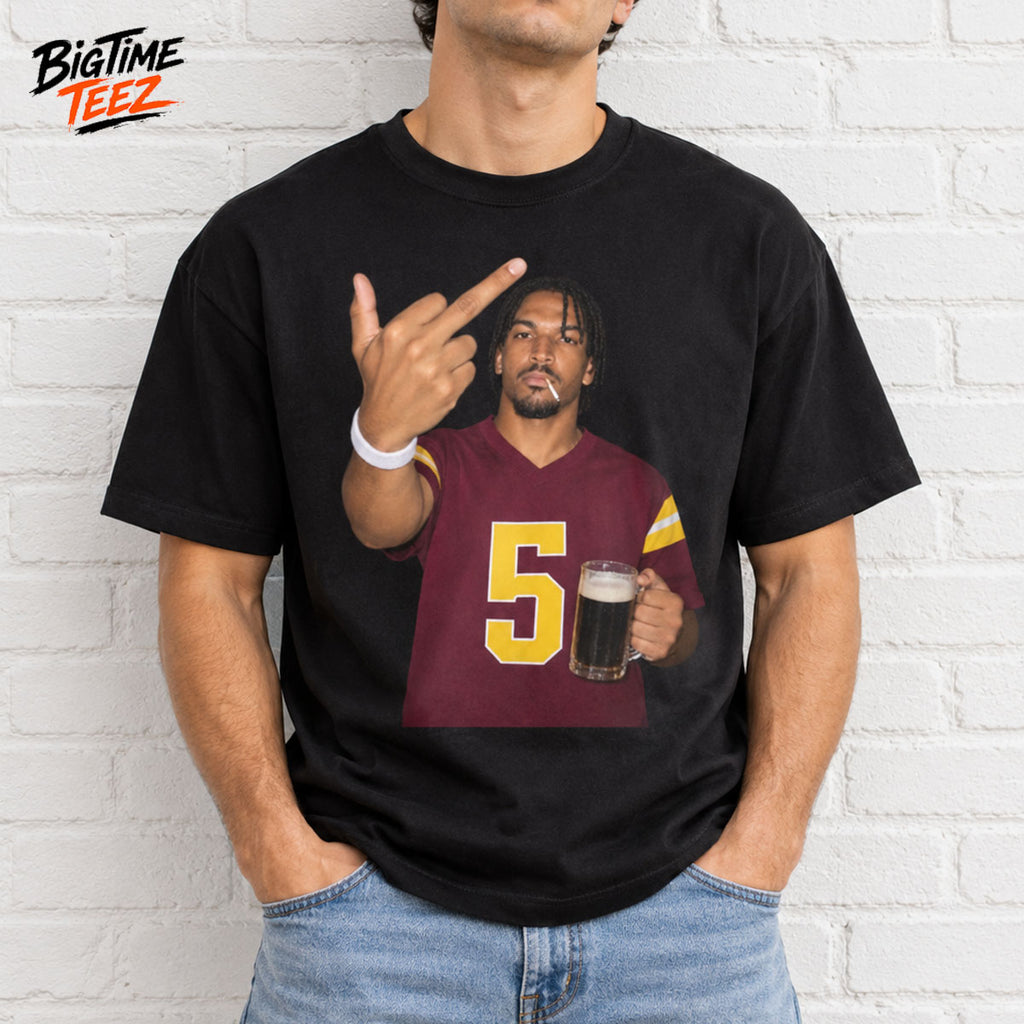 Jayden Daniels Smoking and Giving the Middle Finger Shirt