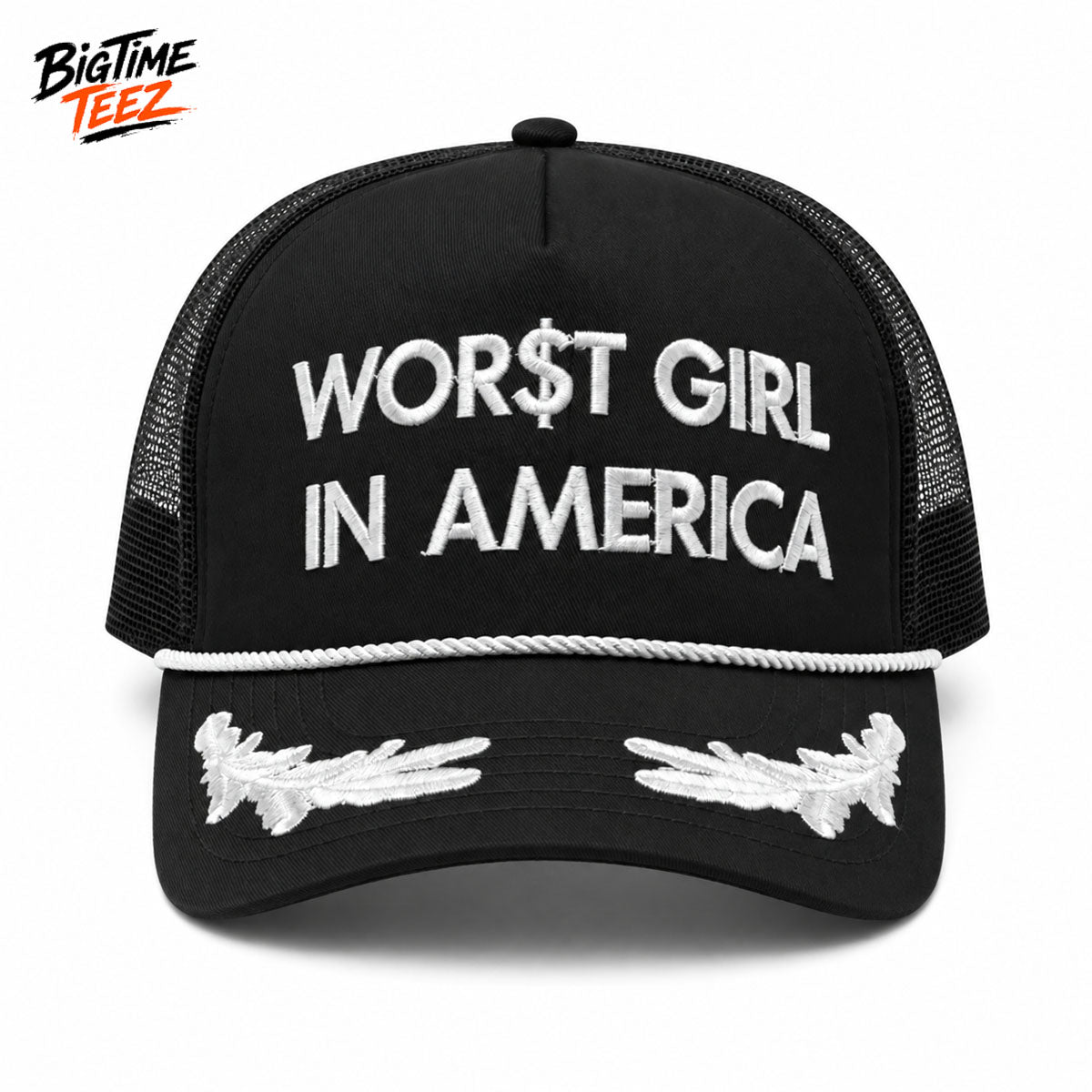 Slayyyter Worst Girl In America White Embroidery Hat