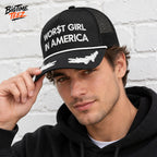 Slayyyter Worst Girl In America White Embroidery Hat
